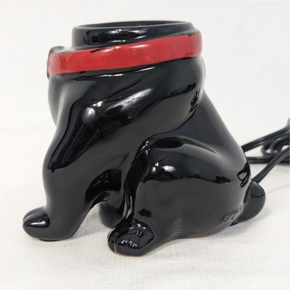 Scentsy French Bulldog Warmer Frenchie Black Red Collar Home Decor Retired - Picture 4 of 15